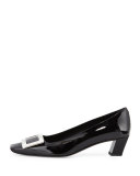 Decollette Belle Vivier Patent Pump, Black