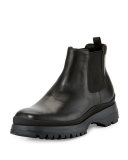 Calf Leather Chelsea Boot, Black