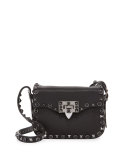 Rockstud Rolling Small Crossbody Bag, Black