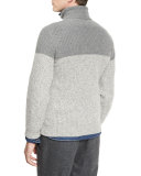 Colorblock Cashmere Turtleneck Sweater, Gray