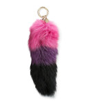 Colorblock Fox Tail Bag Charm, Purple