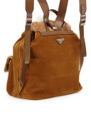 Springbok-Fur Suede Backpack, Brown/White (Talco)