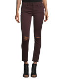 Margaux Ripped Skinny Ankle Jeans, Malbec