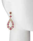 18k Rose Gold Pink Tourmaline & Diamond Teardrop Earrings