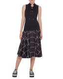 Tie-Front Sleeveless Top, Black