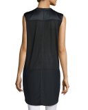 Riley Sleeveless Silk-Blend Top, Black