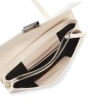 Metallic Leather Crossbody City Wallet, Beige