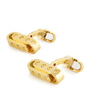 Pois Moi 18k Yellow Gold Round Links Cuff Links