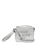Have a Nice Day Crossbody Bag, Silver