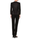 Laser-Cut Scalloped Jacket, Black