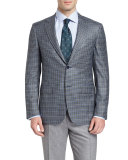Check Two-Button Sport Coat, Green