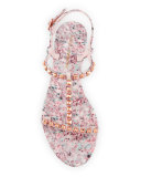 Sava Studded Jelly Sandal, Pink Multi