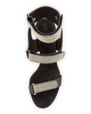 Monili Triple-Strap High-Heel Sandal, Onyx