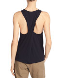 Cotton-Silk Twist-Back Tank Top