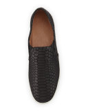 Kidmore Embossed Leather Sneaker, Black