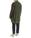 Canvas Utility Parka Jacket, Olive