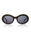 San Francisco Printed Oval Sunglasses, Tiger