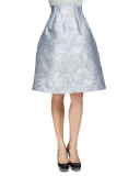 Corset-Waist Floral Skirt