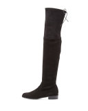 Lowland Suede Over-The-Knee Boot, Black
