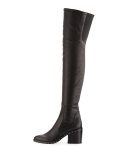 Rhea Leather Over-the-Knee Boot, Black