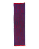 Reversible Wool Stencil Scarf, Purple/Red