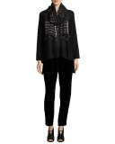Velvet Slouchy Ankle Pants, Black
