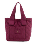 Small Quilted Nylon Knot Tote Bag