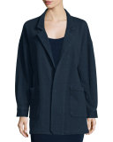 Hedron Two-Button Oversized Coat, Indigo Knit Four