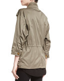 Cristii 3/4-Sleeve Button-Front Coat, Fatique