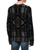 Tribal Intarsia Crewneck Sweater