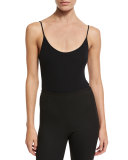 Sleeveless Ribbed Cami Bodysuit, Black