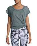 Meditation Cap-Sleeve Tee, Pine