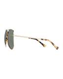 Goste Geometric Sunglasses, Gold/Tortoise