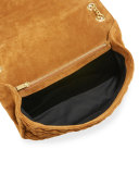 Monogram Large Tri-Quilt Suede Slouchy Chain-Strap Shoulder Bag, Dark Brown