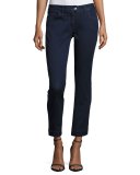 Five-Pocket Cropped Jeans, Navy