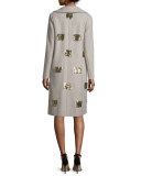 Betsy Check-Matelasse Full-Skirt Dress, Olive
