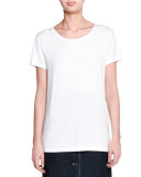 Short-Sleeve Round-Neck Tee, White