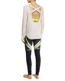 Lotus Strappy-Back Long-Sleeve  Fleece Top