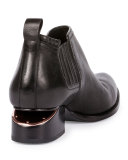 Kori Leather Lift-Heel Ankle Boot, Black