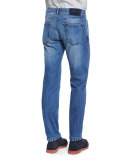 Slim-Fit Medium-Wash Denim Jeans, Blue