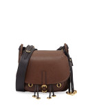 Leather Hunting Shoulder Bag, Dark Brown (Cacao/Nero)
