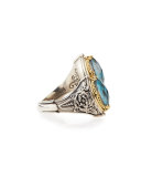 Marquis Chrysocolla Doublet Bypass Ring