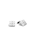 Modern Chain Sterling Silver Square Cuff Links