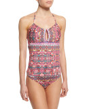 Sunset Shibori Honey Printed Tankini Swim Top