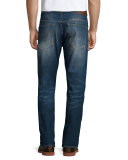 Wils Distressed Slim-Fit Denim Jeans, Blue