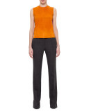 Farrah Boot-Cut Pants, Dark Gray