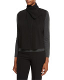 Short High-Collar Vest, Black