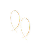 Flat Upside-Down Hoop Earrings, Yellow Gold