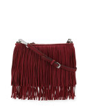 Finn Fringe Suede Crossbody Bag, Tawny Port