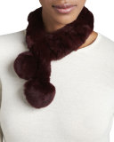 Rabbit Fur Neck Warmer, Wine